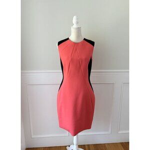 Jason Wu NWT Virgin Wool Coral Black Illusion Sheath Dress 12